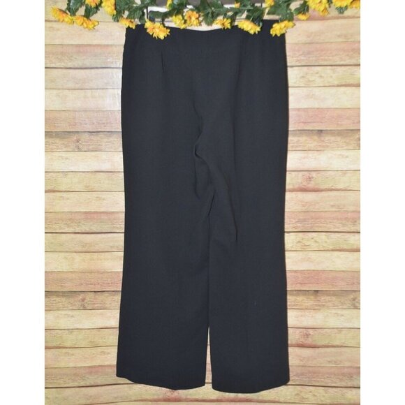 Talbots Heritage Ladies Black Career Pants Size 14 Straight Wide Leg Trousers - Picture 4 of 10